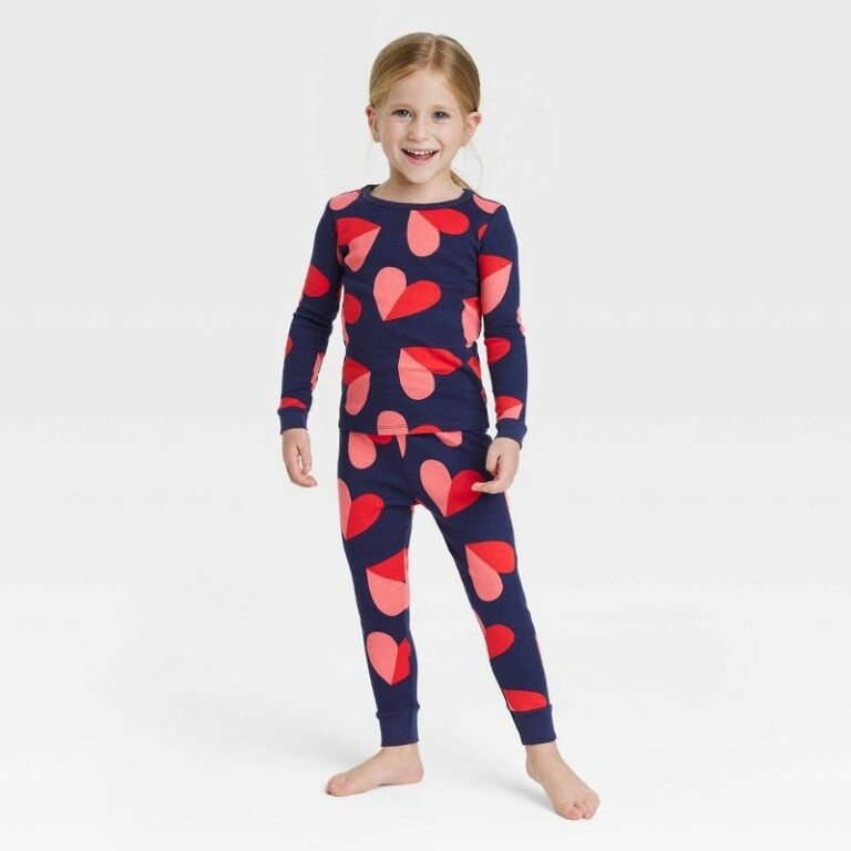 Two-piece heart pajama set