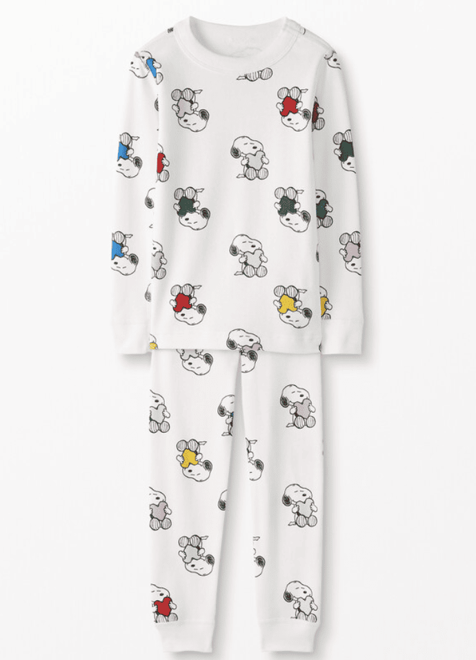 Snoopy Peanuts Long John Pajamas In Organic Cotton