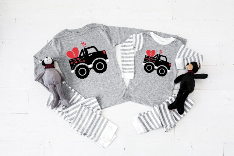 Heart truck Valentine's Day pajamas