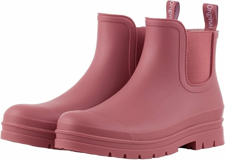 Pink short rain boots