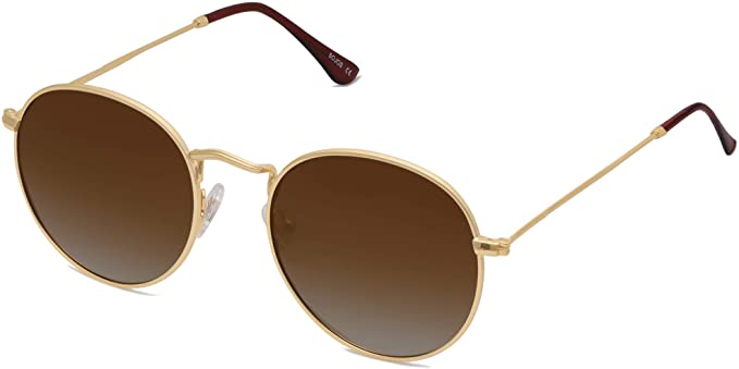 Round gold-frame sunglasses