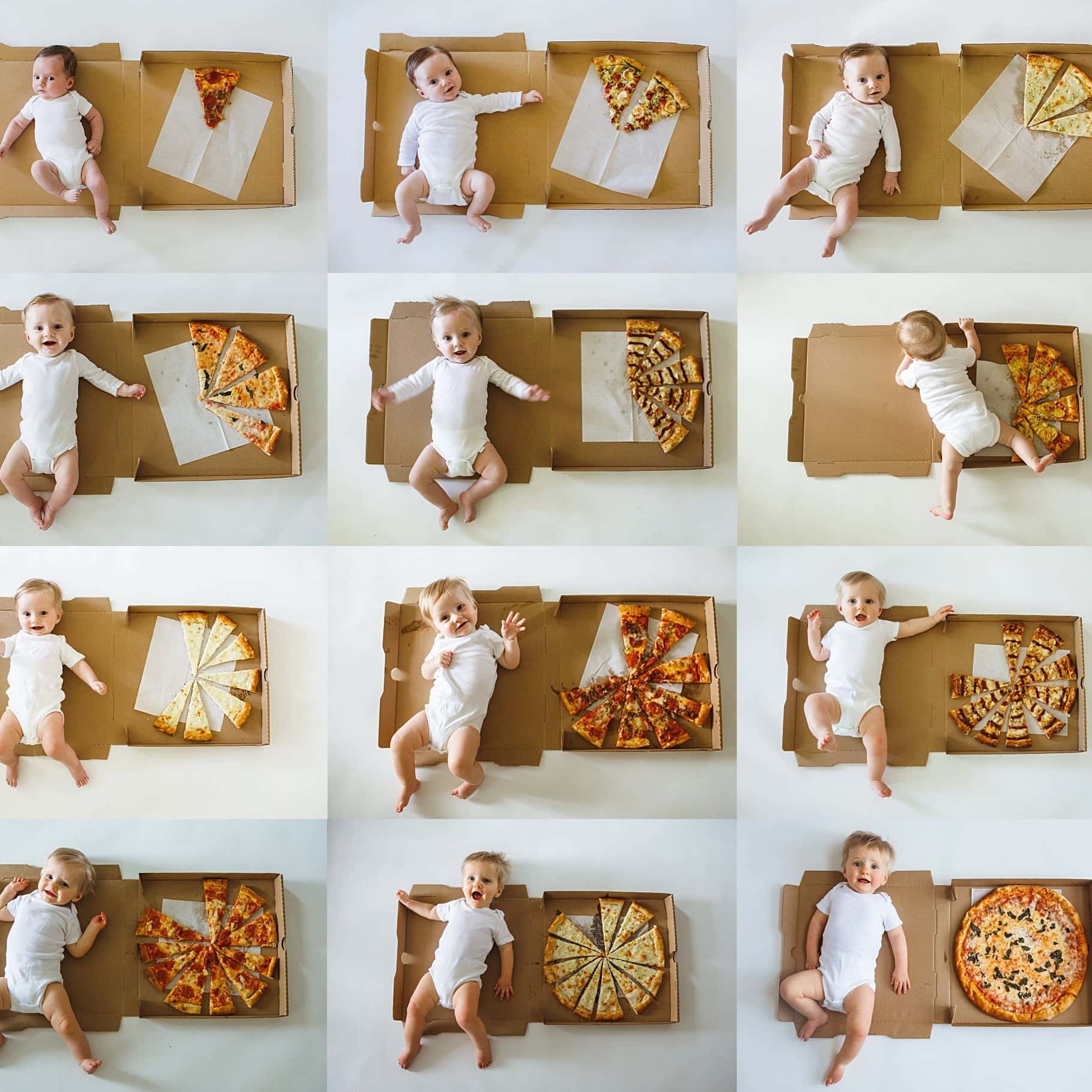 baby monthly photo pizza