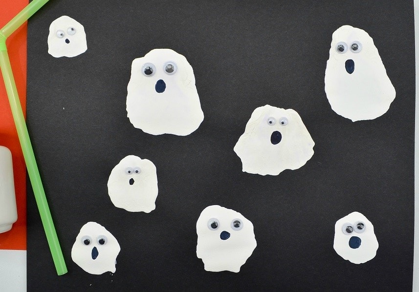 Ghost blow straw craft for kids