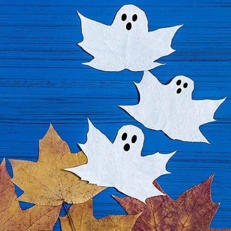 Ghost leaves craft for kids