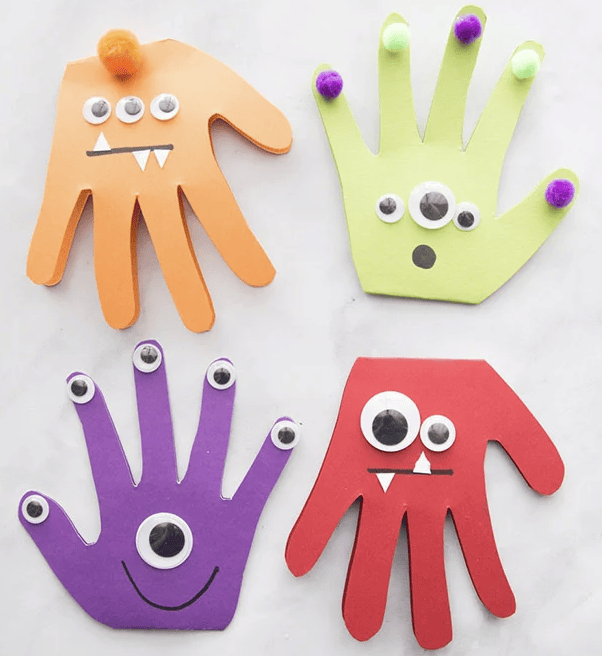 Monster handprint craft for kids