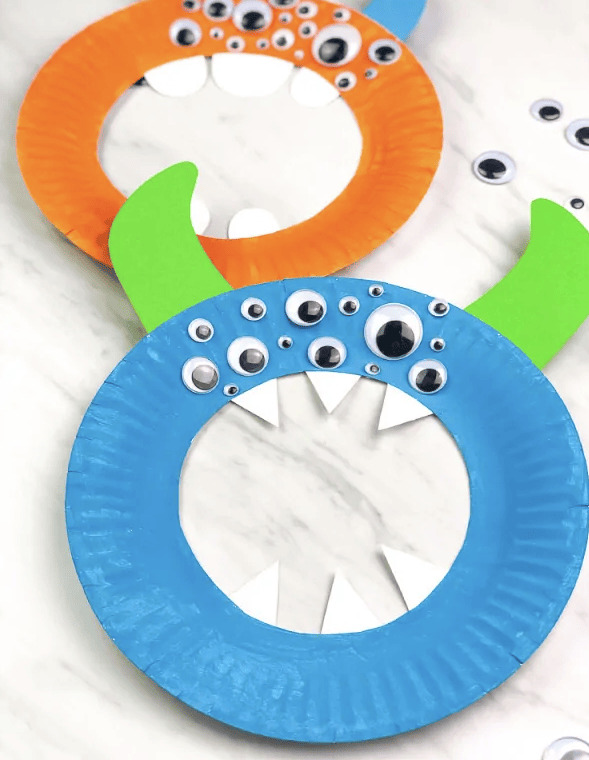 Paper plate monster craft for kids