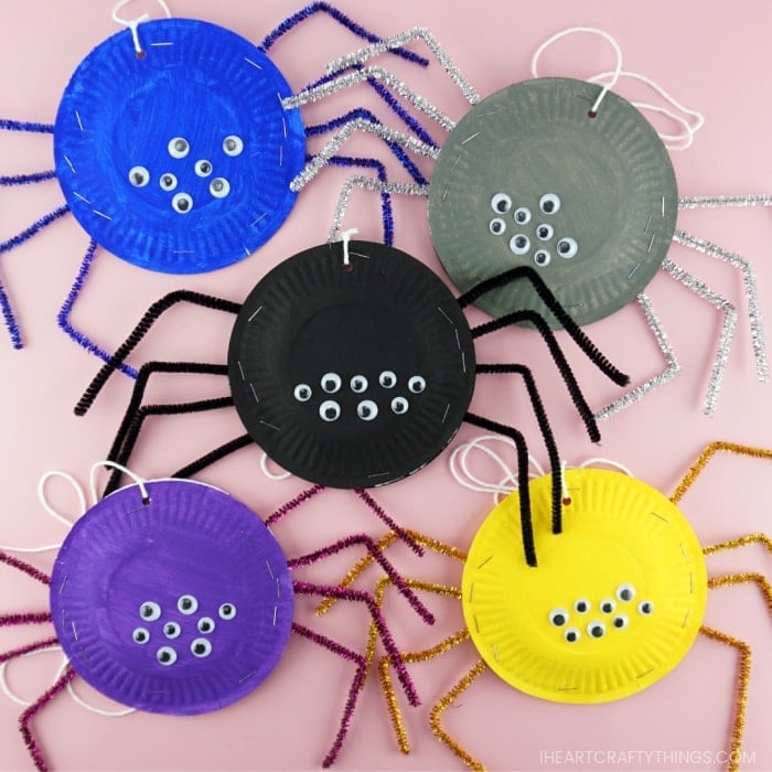 Paper plate spider craft for kids