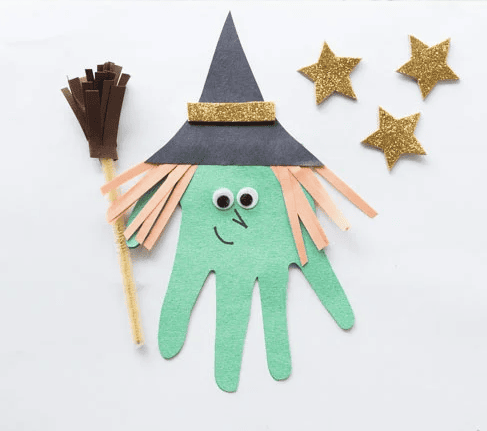 Handprint witch craft for kids