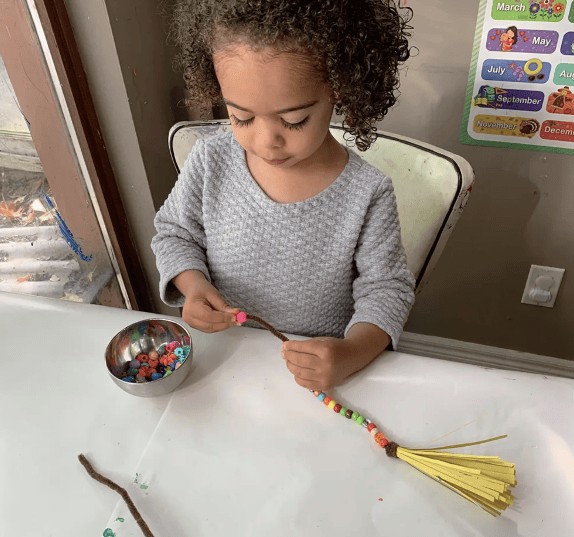 Witch broomstick fine motor activity craft for kids