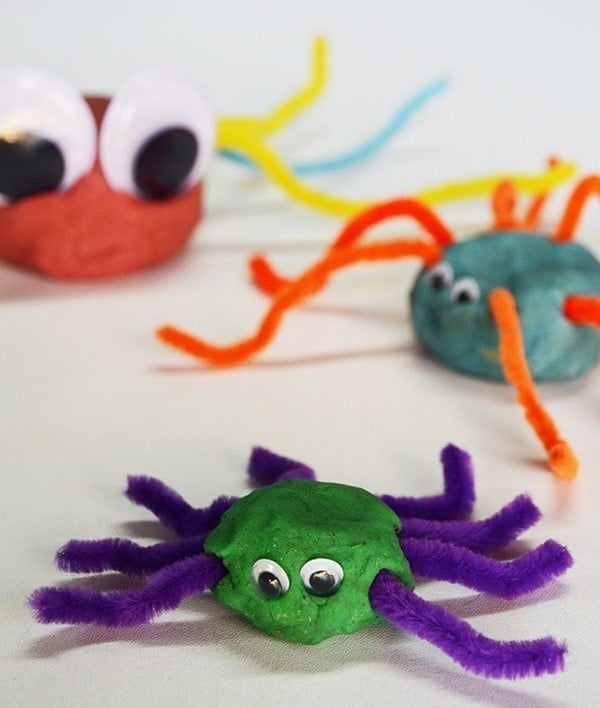 Playdough spider craft for kids