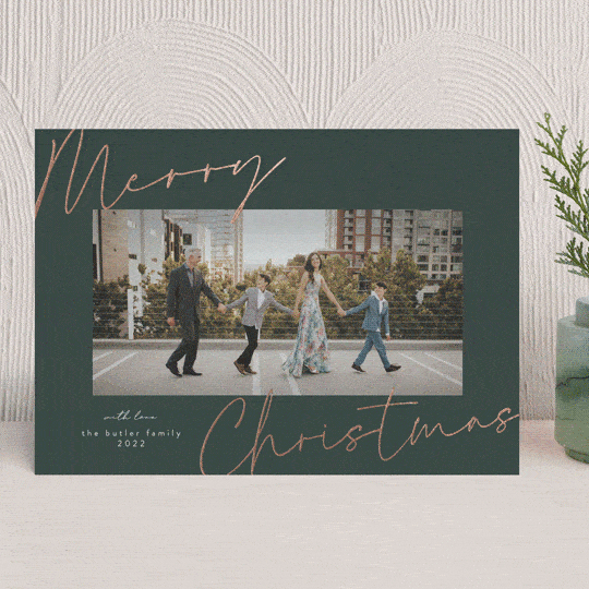 Corner scripted holiday card from Minted