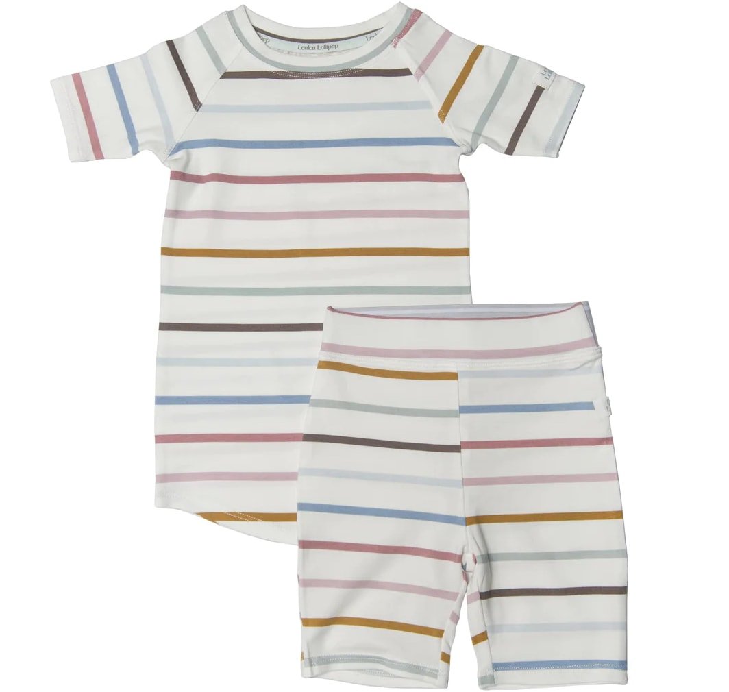 Striped short and shirt pajama set