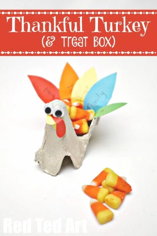 Egg carton turkey craft