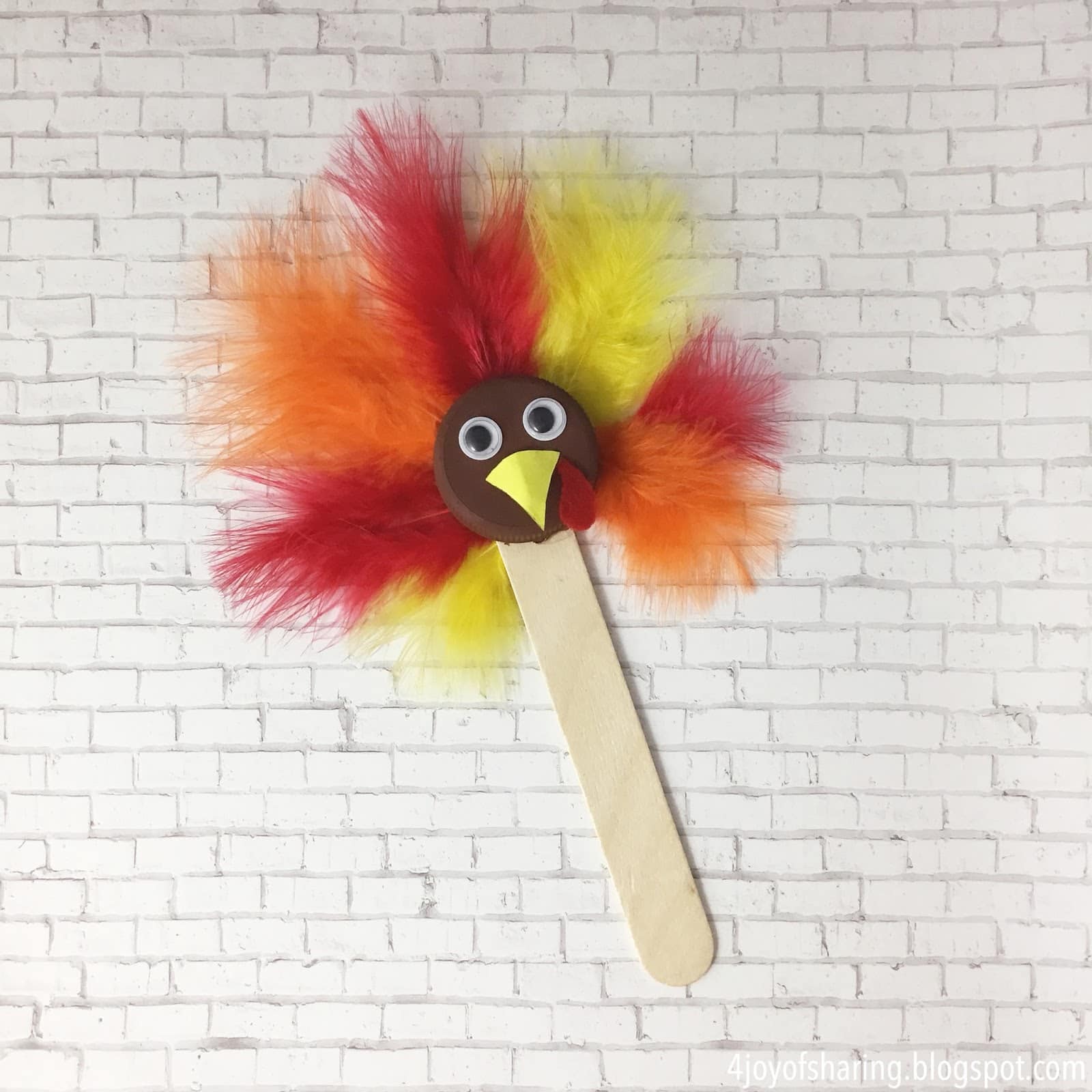 Popsicle stick turkey craft