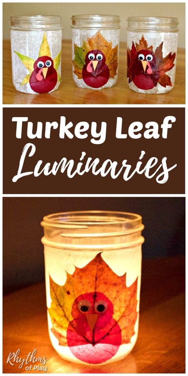 Turkey leaf lantern craft
