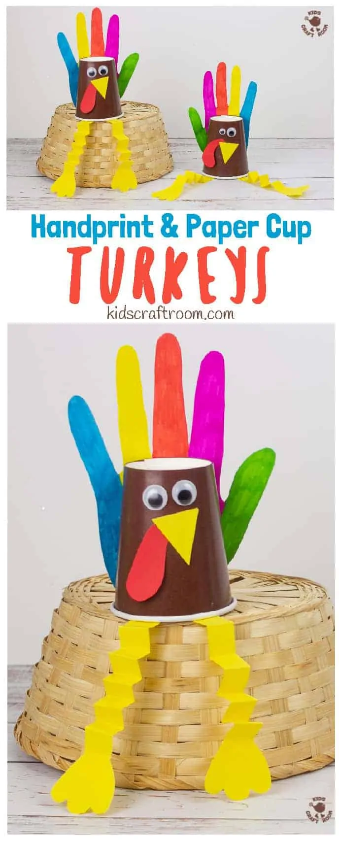 Handprint and paper cup turkey