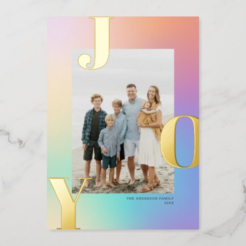Zazzle Pastel Color Gradient Joy Card