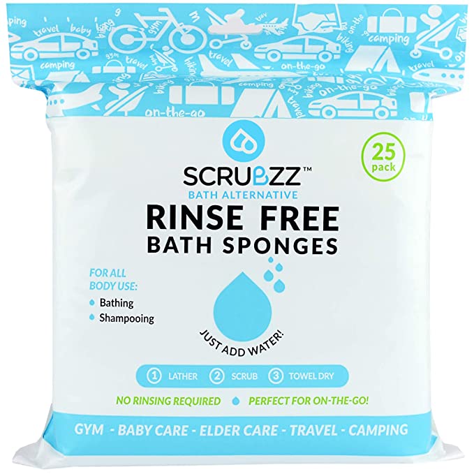 Scrubzz Disposable Rinse Free Bathing Wipes