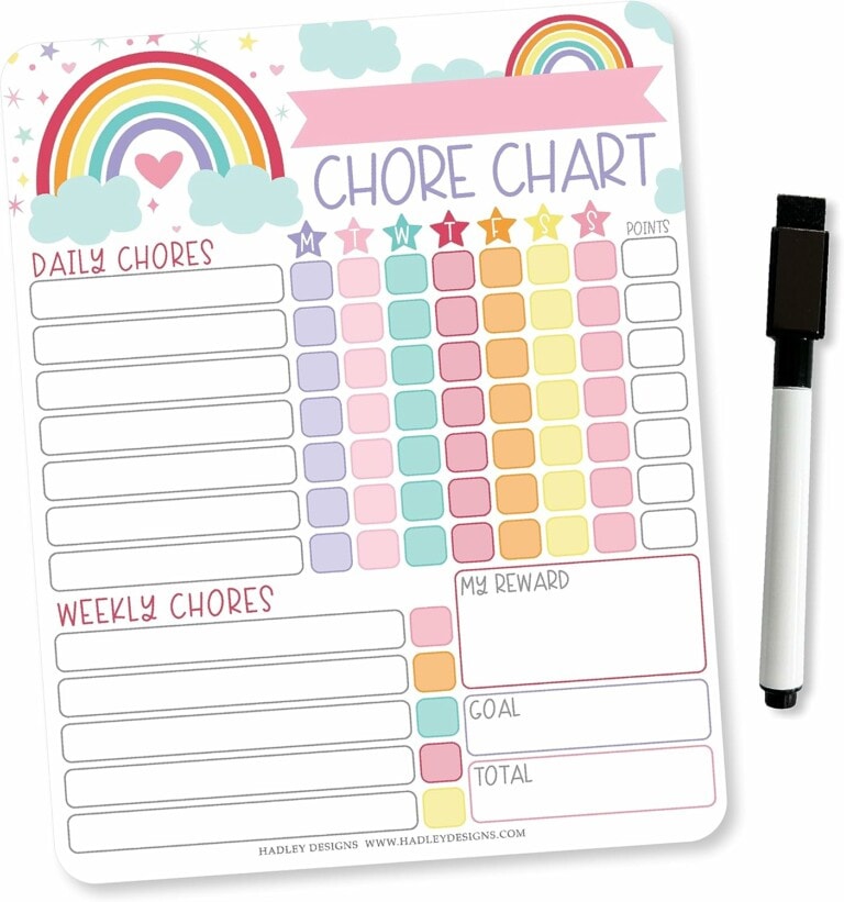 Rainbow Chores Chart for Kids