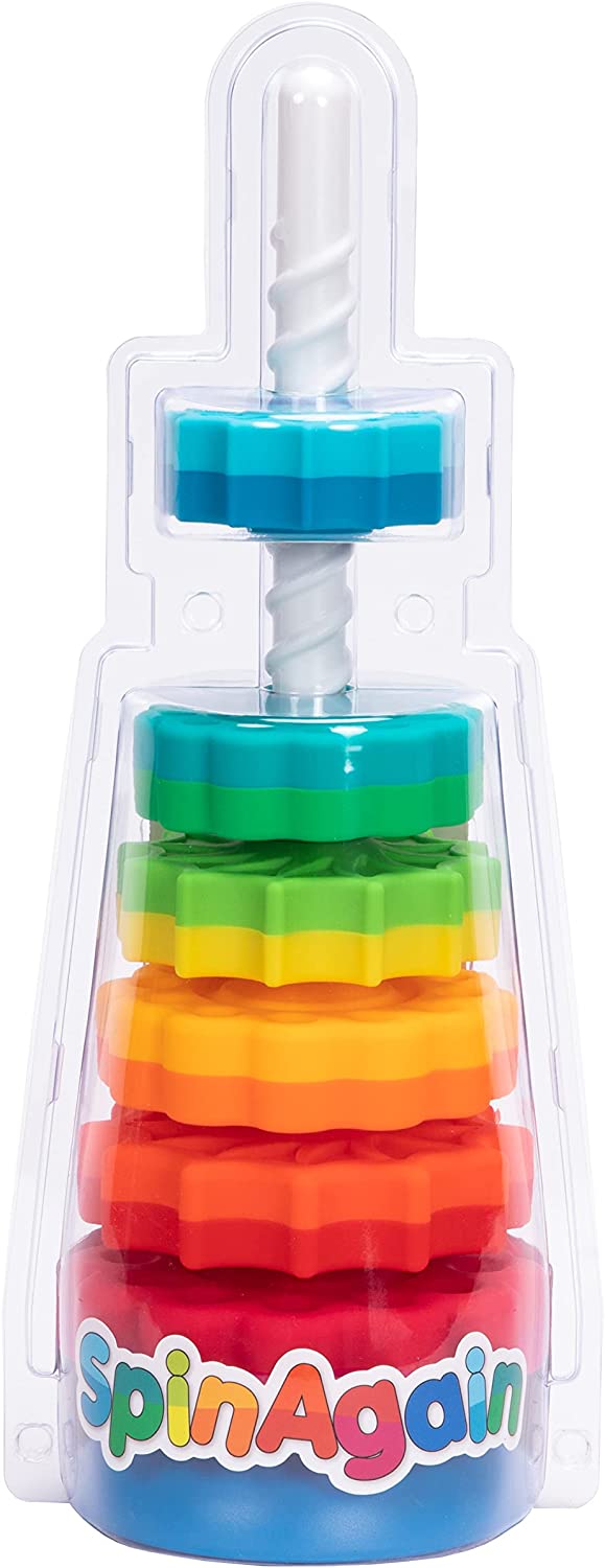 Rainbow spinning stacker toy 