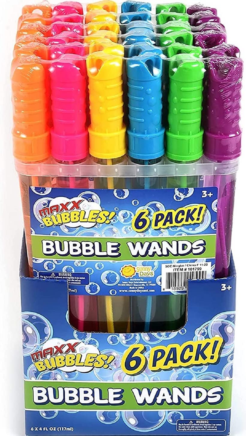Rainbow pack of bubble wands 