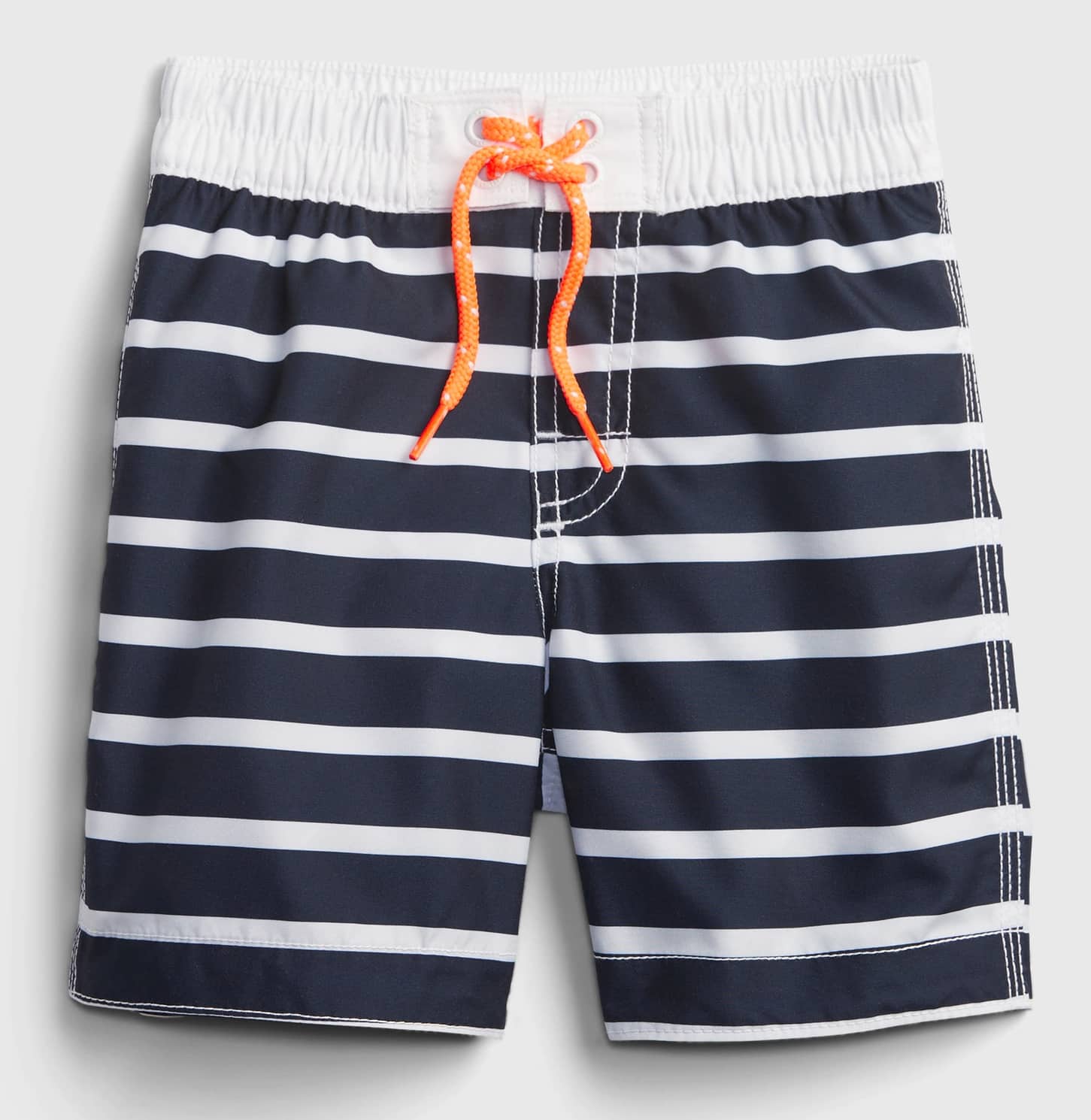 Blue and white stripe swim trunks 