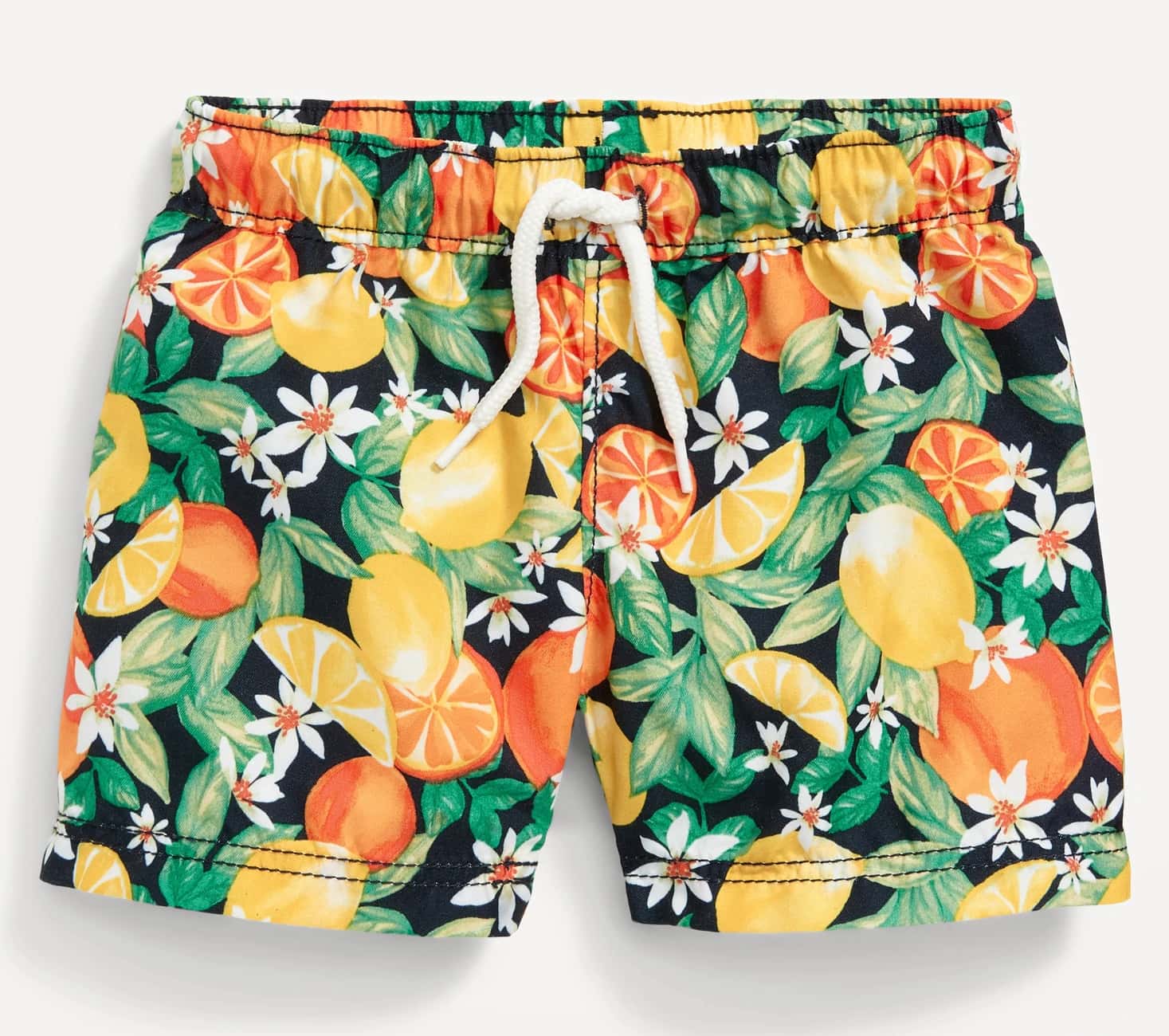 Citrus print swim trunks 
