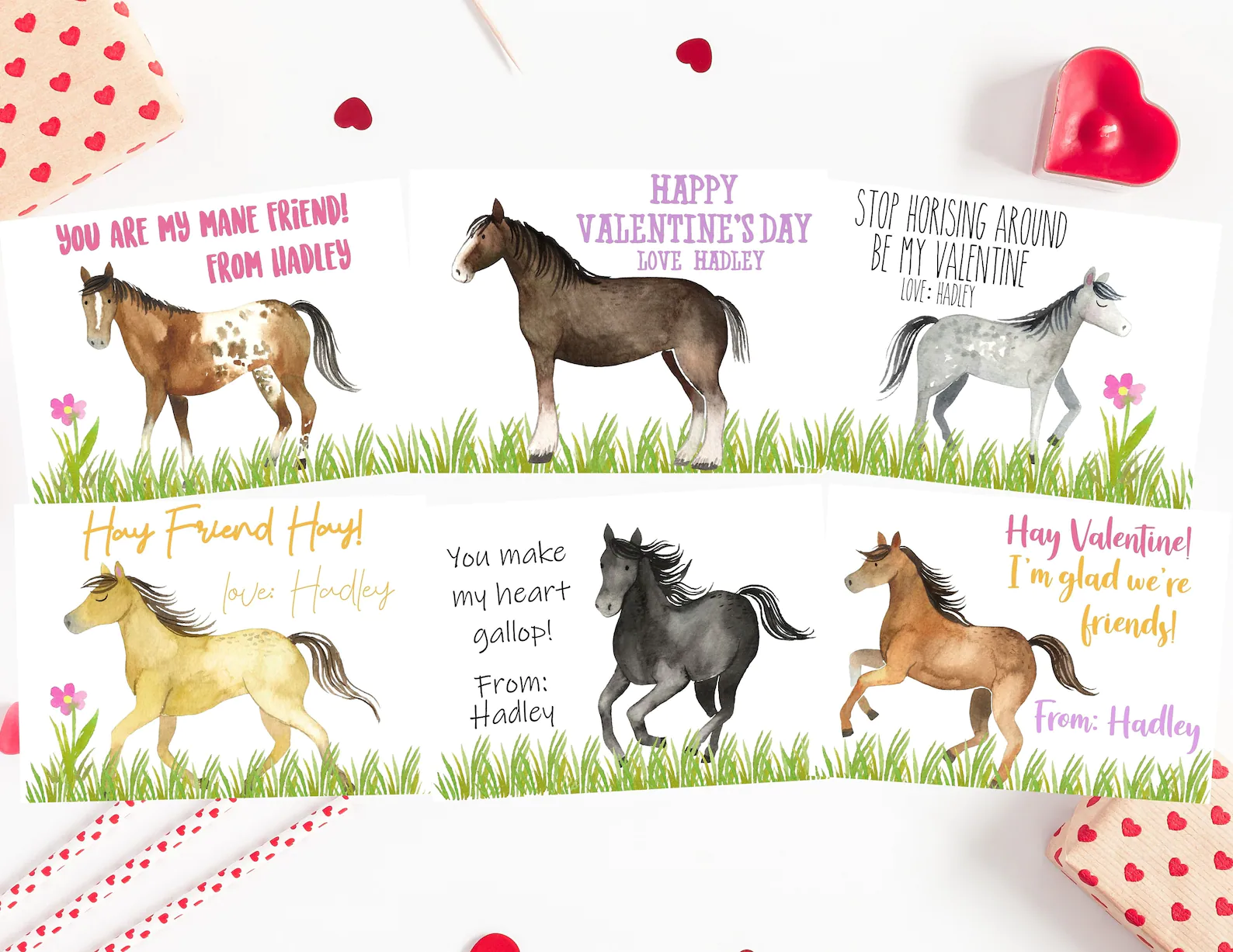Horse Valentine's Day cards 