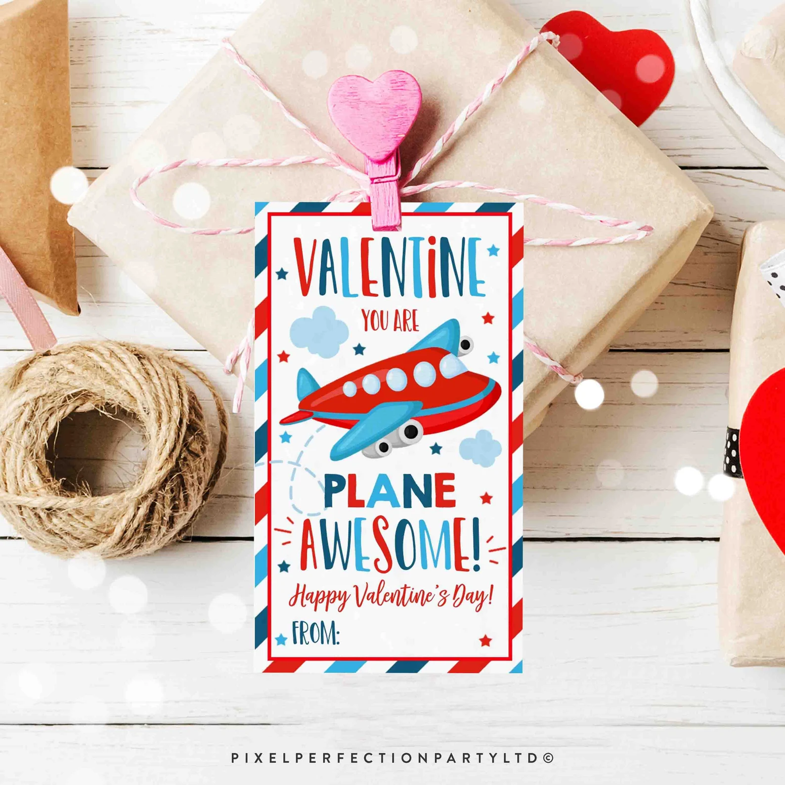 Airplane Valentine card