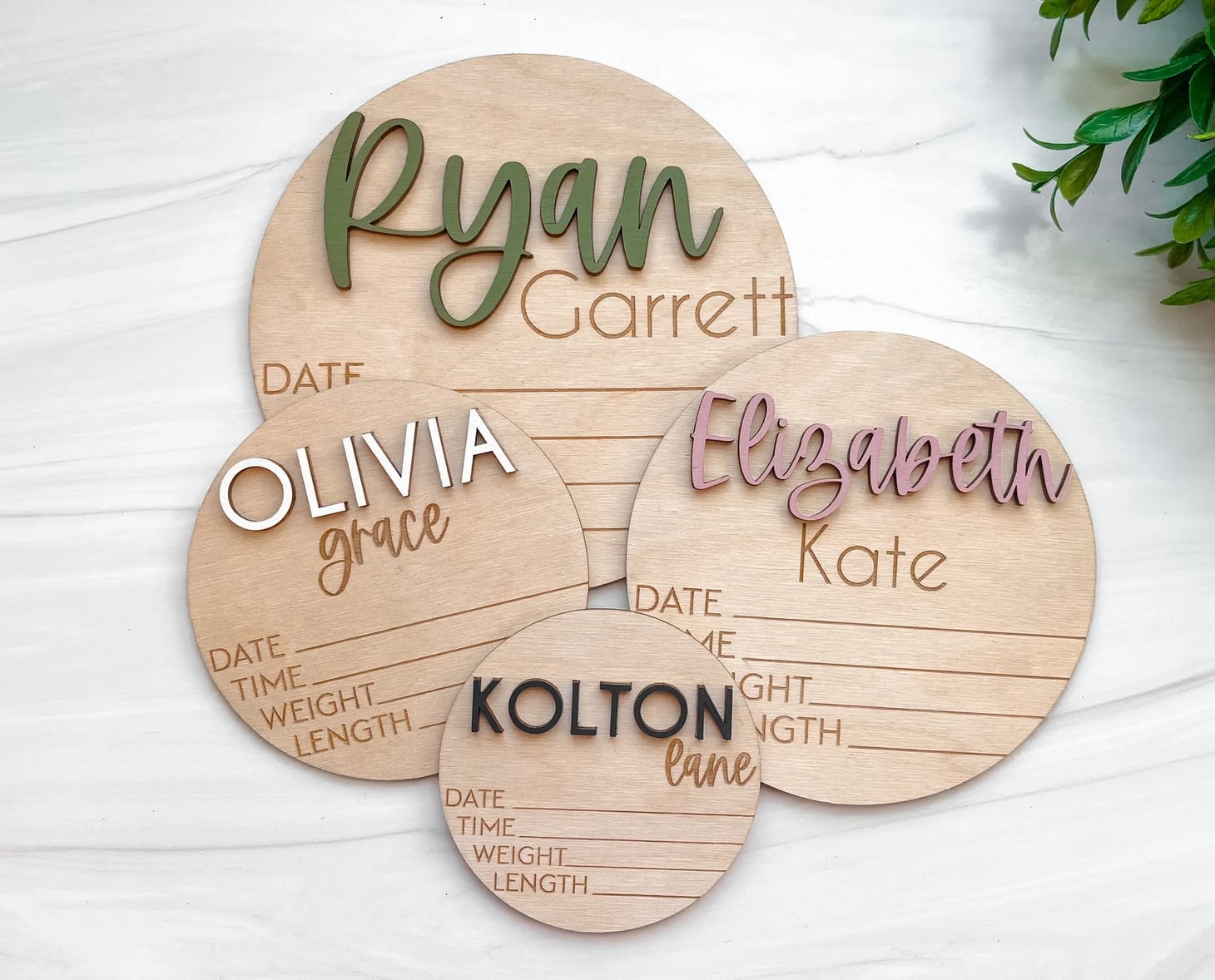 Personalized wooden baby name sign 