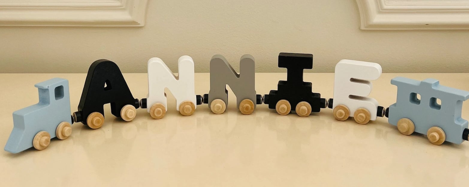 Personalized wooden name train 