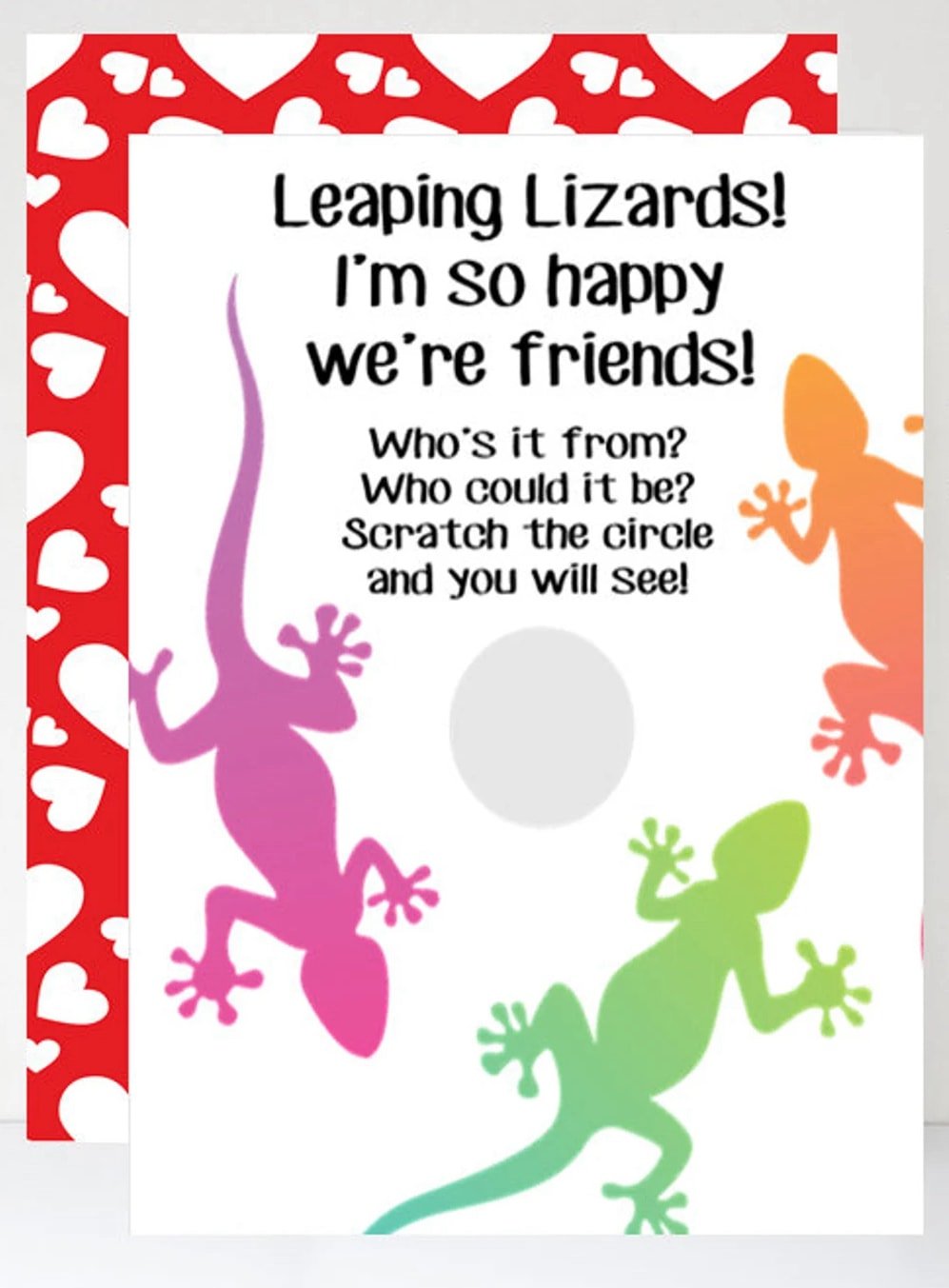 Leaping lizards Valentine card 