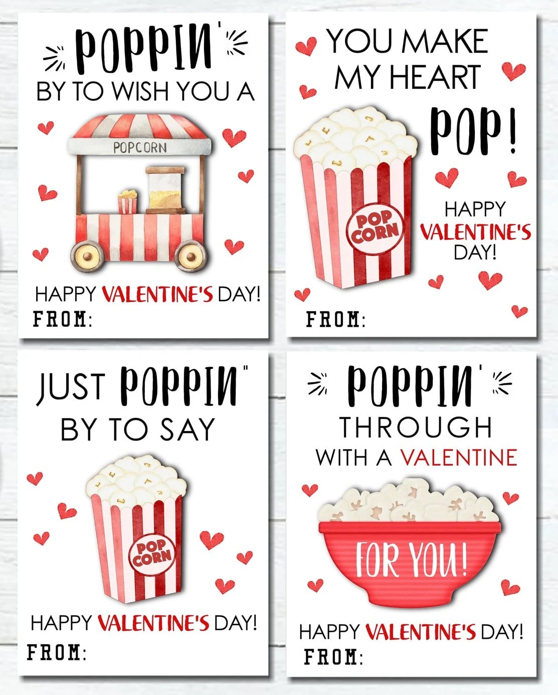 Popcorn Valentine card