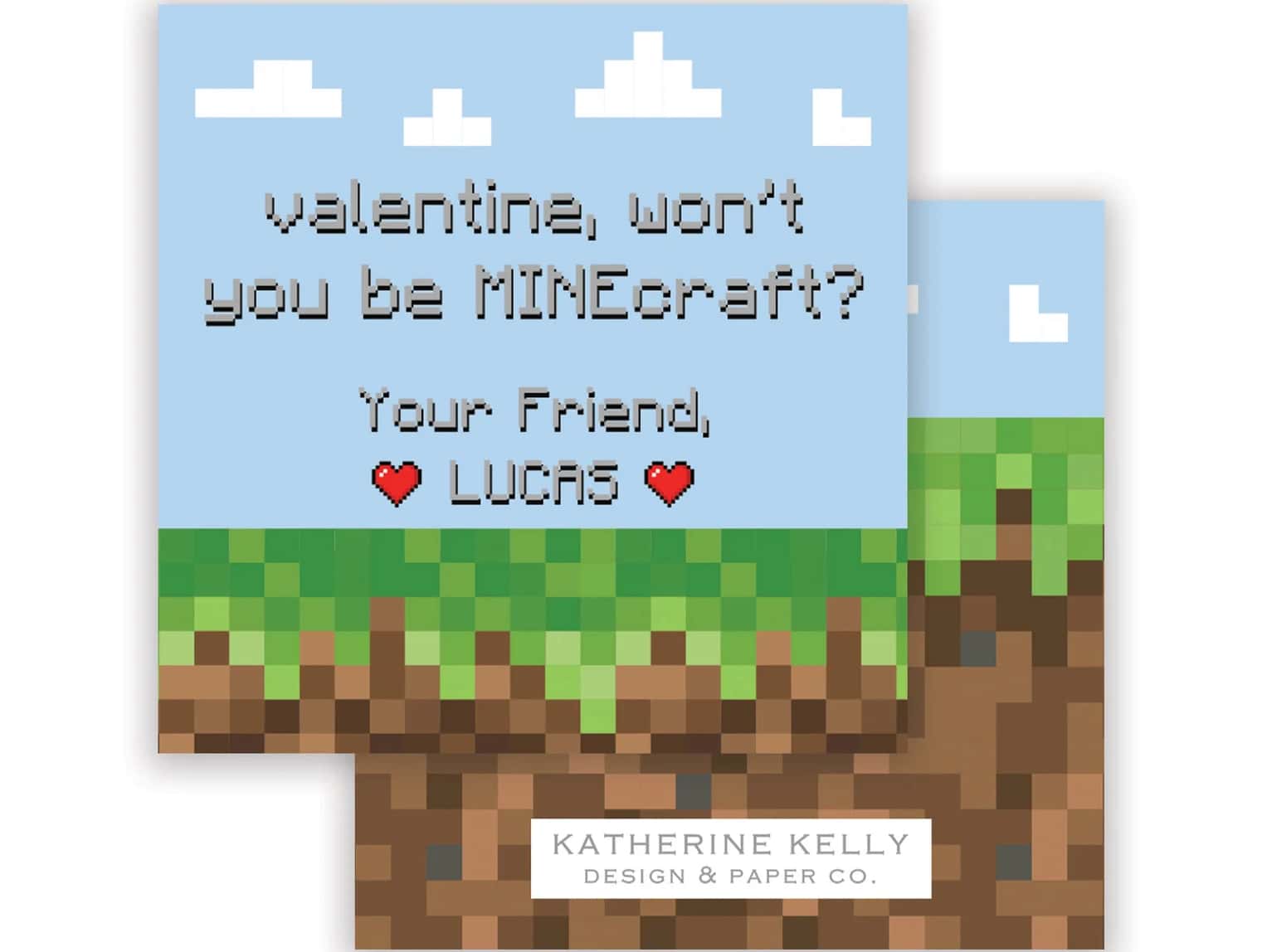 Minecraft Valentine cards