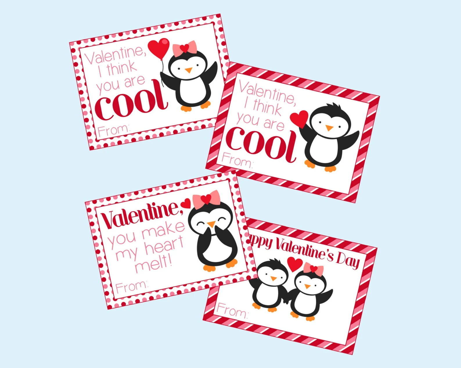 Penguin Valentine cards