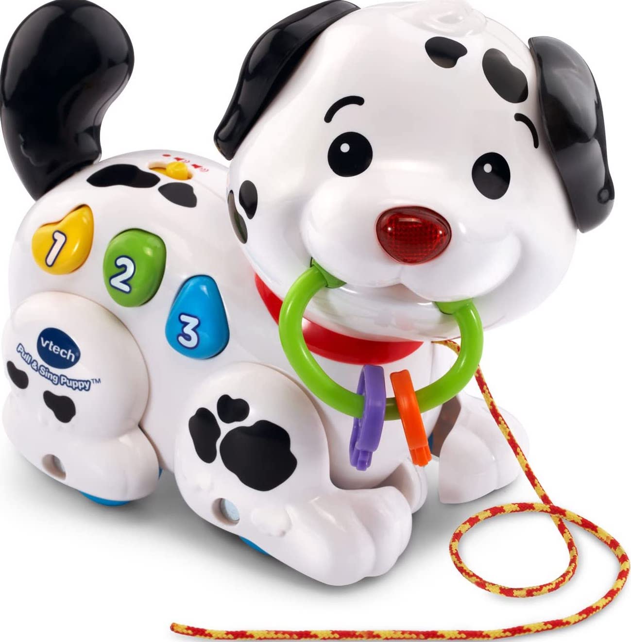 Toy dog with string to pull 