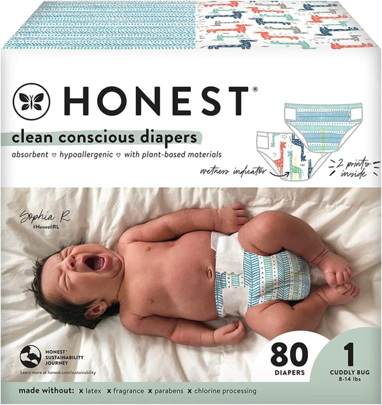 Box of Honest Company diapers