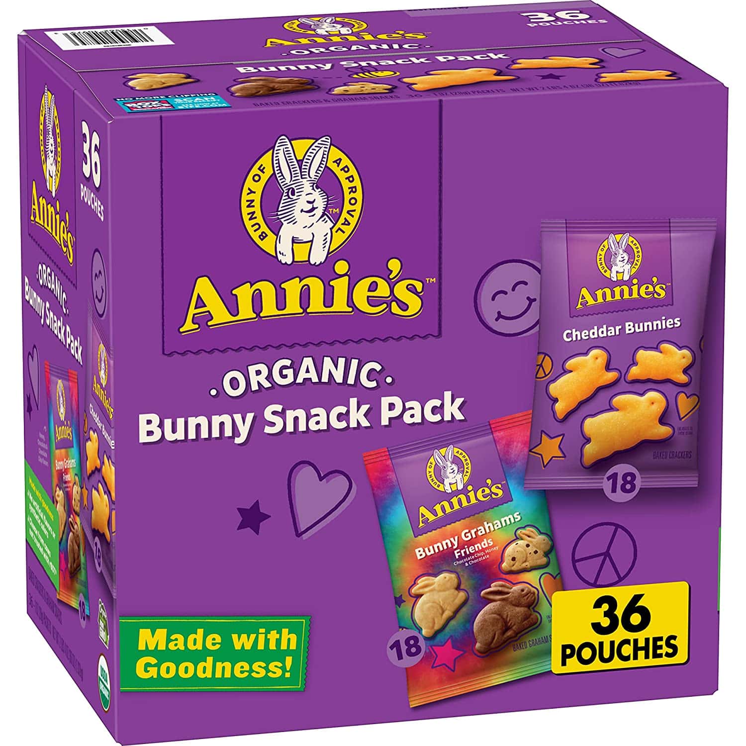 Box of Annie's bunny snack packs 