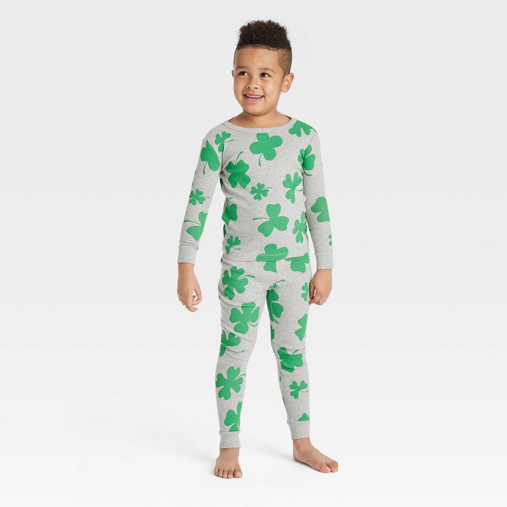 Boy in St. Patrick's Day pajamas 