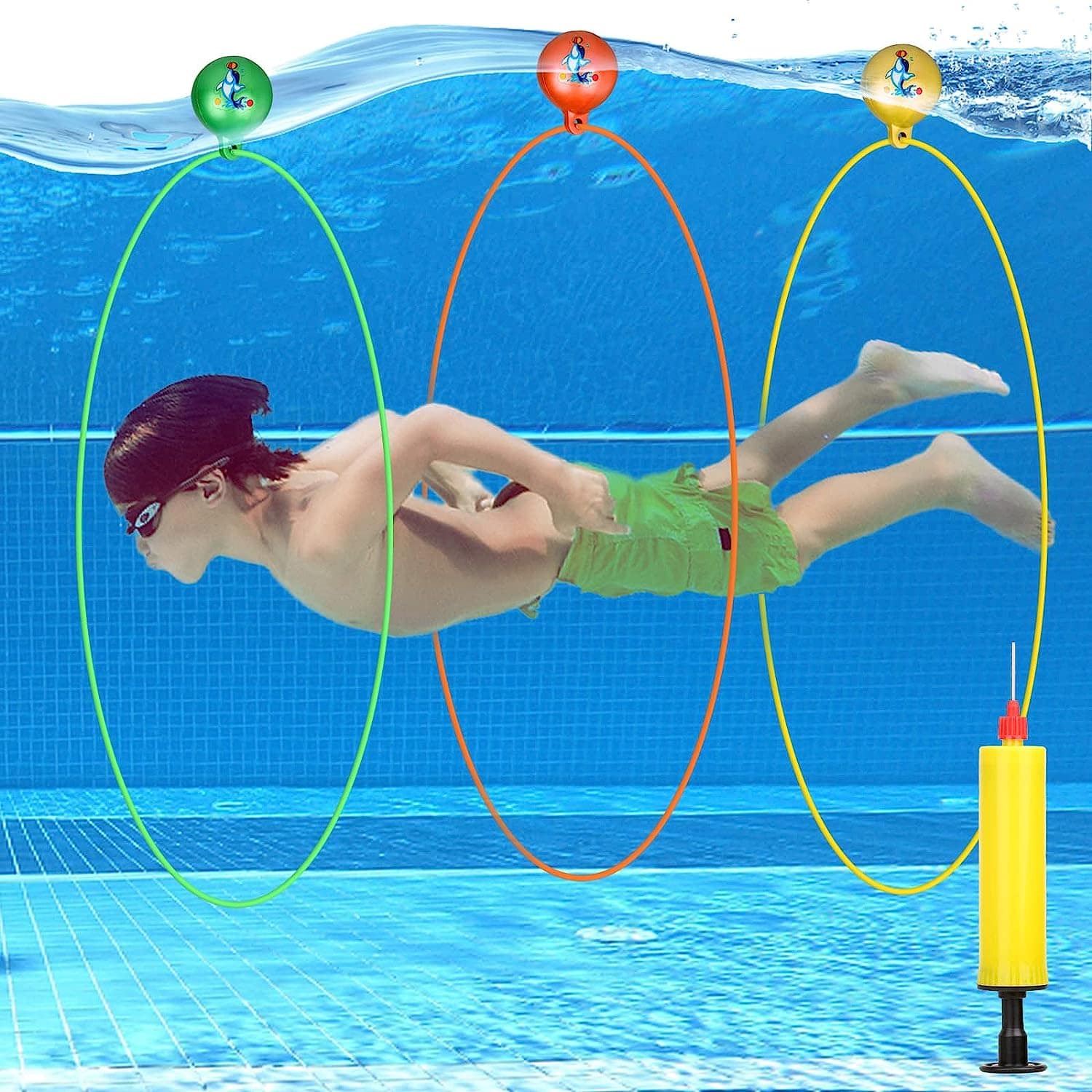 Swim-through pool rings 