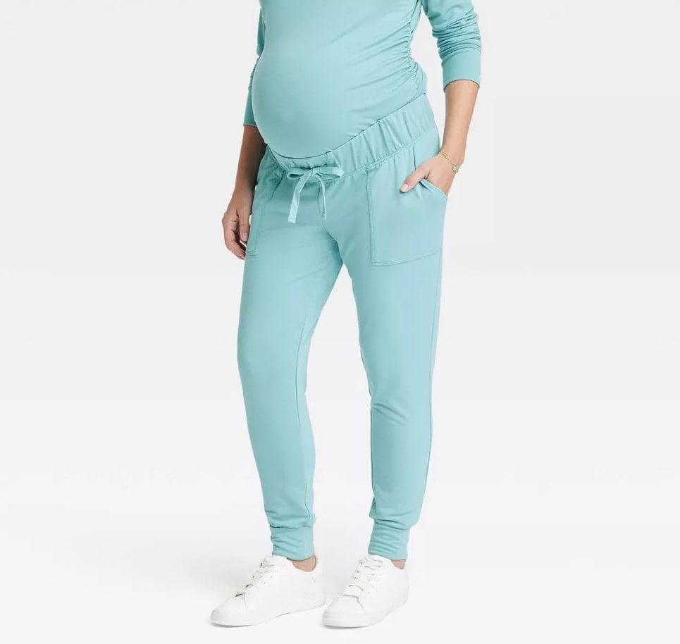 Blue maternity joggers 