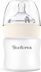 Yooforea Silicone Coated Glass Baby Bottle
