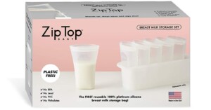 Zip Top Reusable 100% Platinum Silicone Breast Milk Storage
