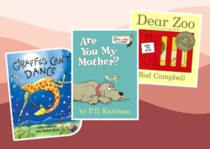 Collage of children's books that are the best books for 2-year-olds
