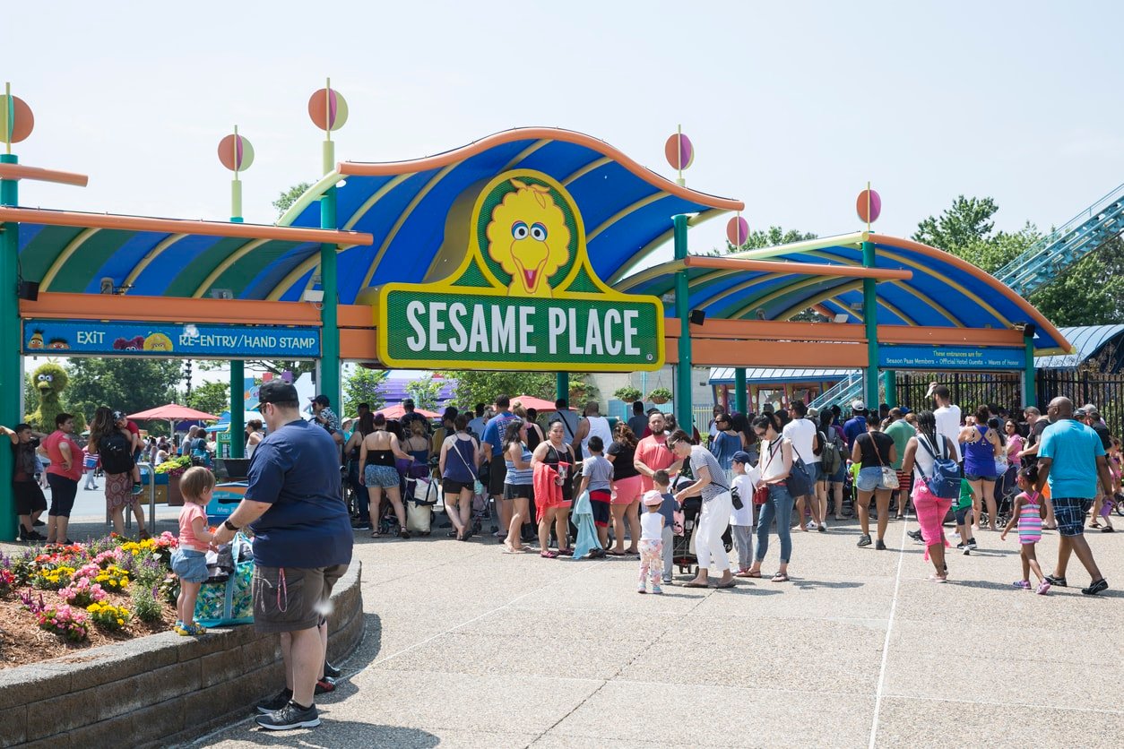 Langhorne, PA - May 26, 2018: Sesame Place is a children's theme park, located on the outskirts of Philadelphia, Pennsylvania based on the Sesame Street television program. It includes a variety of rides, shows, and water attractions suited to young children.