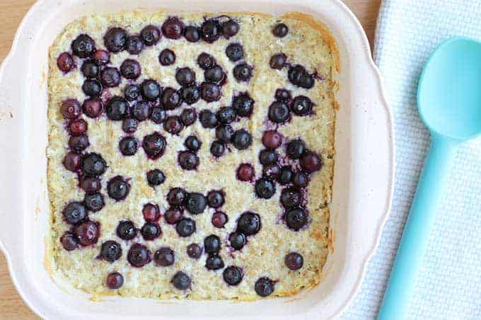 Baked Oatmeal Recipe with Blueberries and Coconut