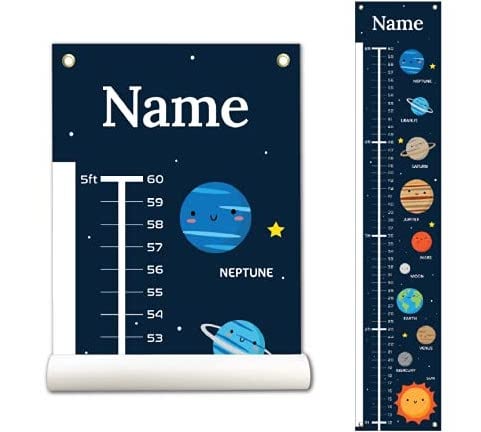 Space theme height chart 
