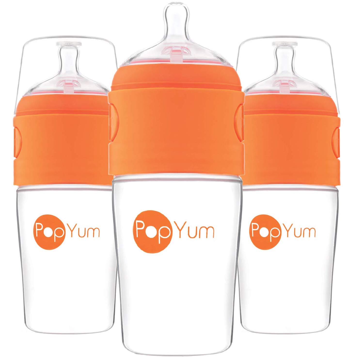 PopYum Orange Anti-Colic Formula Making/Mixing/Dispenser Baby Bottles