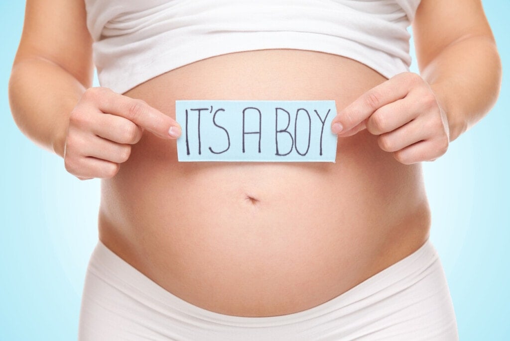 Pregnant woman is expecting a baby boy