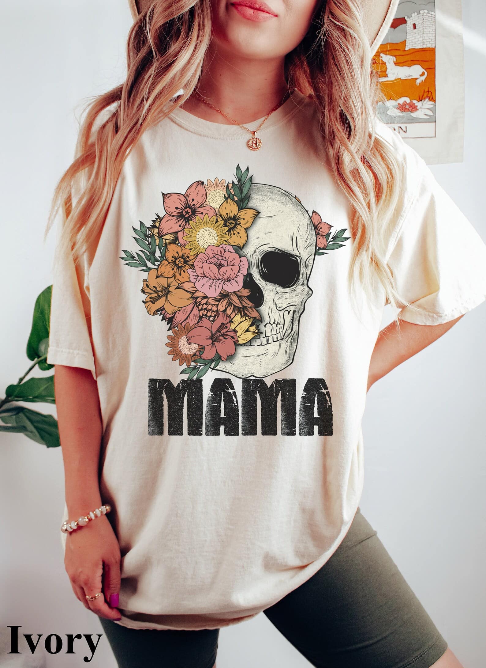 Floral Skull Mama Shirt